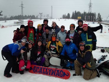 Christmas Day 2014 snowboarding in Bialka. Christmas ski holidays are great fun!