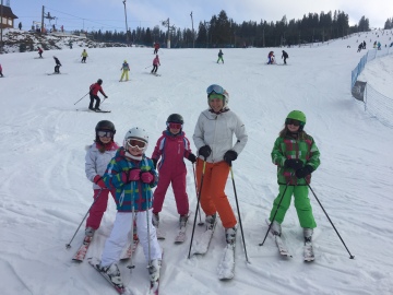 Ski instructor Ewelina taking a lesson at half term in Zakopane with White Side Holidays Poland