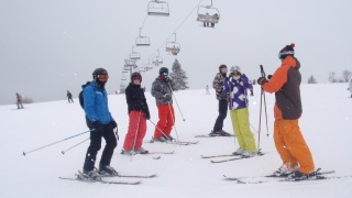 White Side Holidays Poland ski instructor Tom taking his ski lesson at Witow ski area
