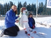 Katie's amazing snowman and her mum!