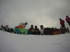 White Side Holidays Poland snowboard instructor Gaz with his advanced snowboard group at Jurgow ski area near Zakopane