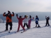 One of ski instructors Tom entertaining the kids