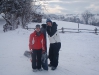 Val and Justin learning to snowboard at Harenda Ski Area