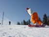 Monika snowboarding at Bialka ski area, Poland