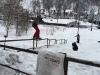 Jack Labbett hitting a street rail in Zakopane, Poland