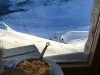 Bacon and Eggs for breakfast at the top of Kasprowy Weirch with White Side Holidays, Ski Poland